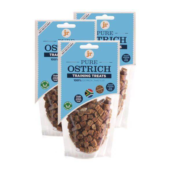 JR Ostrich Training Treats Dog Treats JR Pet Products - Natural Dog Treats Available At The Pets Larder Natural Pet Shop.