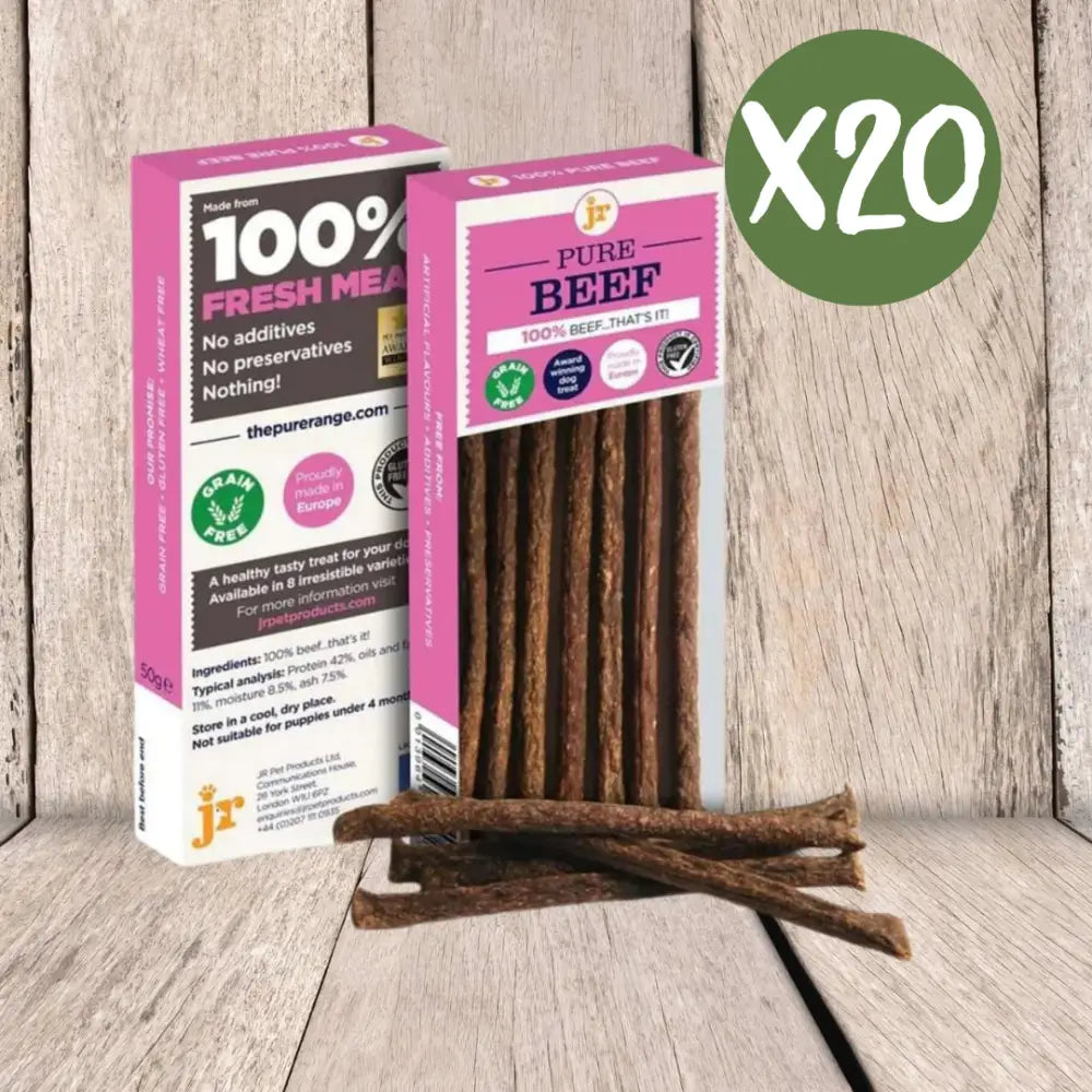 JR Pet Products Pure Beef Sticks, 20-count box of pet products