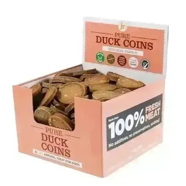JR Pet Products Pure Duck Coins: 100% Fresh Meat Duck Treat Box