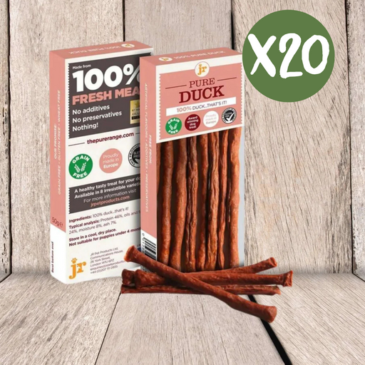 JR Pet Products Pure Duck Sticks Case of 20 - Natural Treats For Dogs