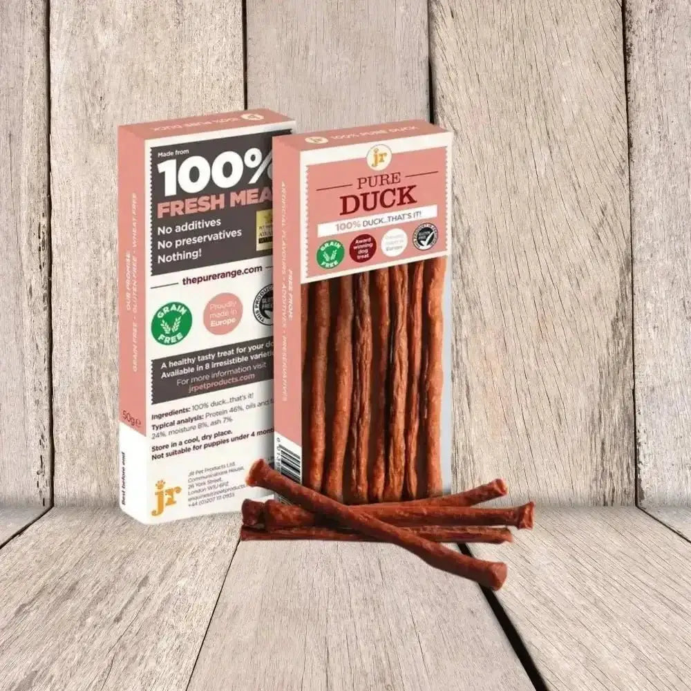 Pure Duck Sticks from JR Pet Products Pure Range featuring 100% fresh meat treats for dogs
