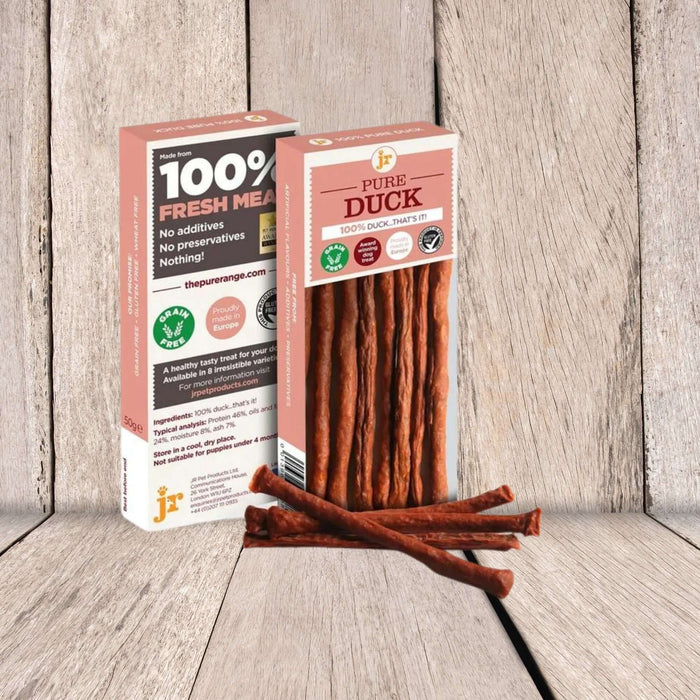 JR Pet Products Pure Duck Sticks - Natural Dog Treats Available At The Pets Larder Natural Pet Shop.