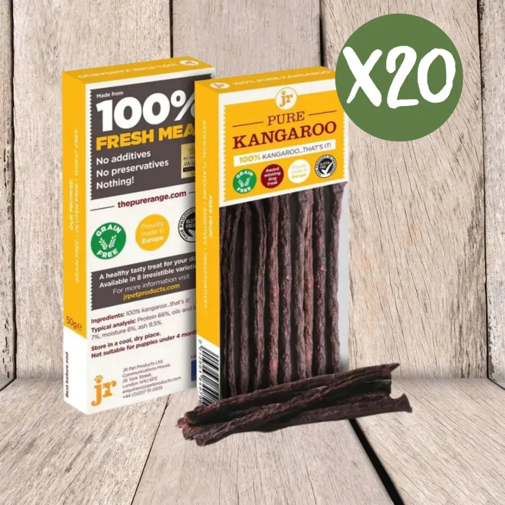 JR Pet Products Pure Range 100% Fresh Kangaroo Sticks 20-Pack
