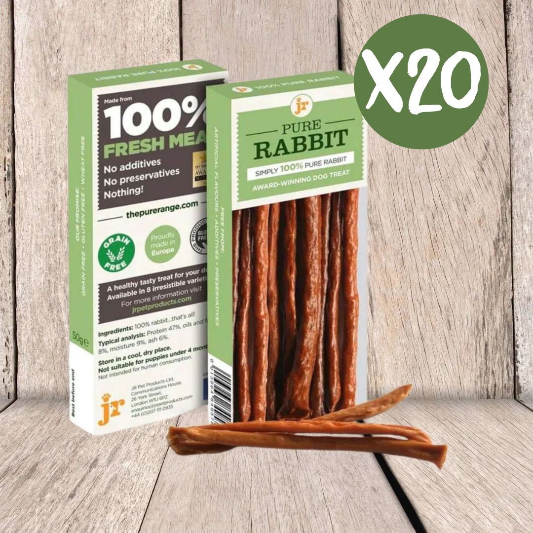JR Pet Products Pure Rabbit Sticks Case of 20 - Natural Treats For Dogs
