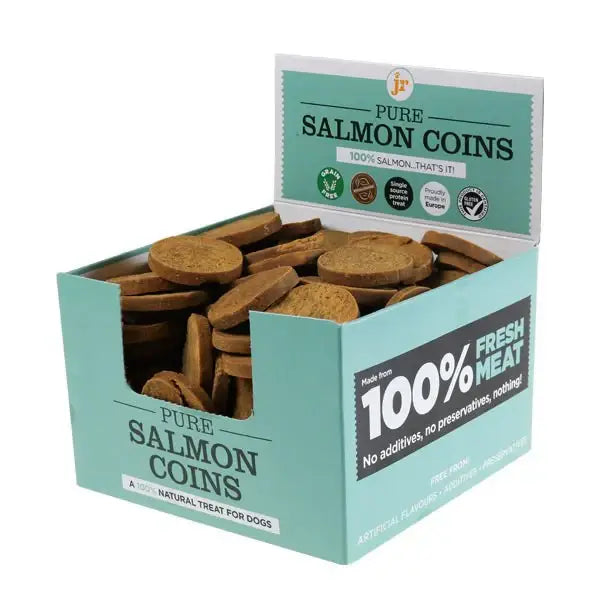 JR Pet Products Pure Salmon Coins - 1.5kg Box - Natural Treats For Dogs