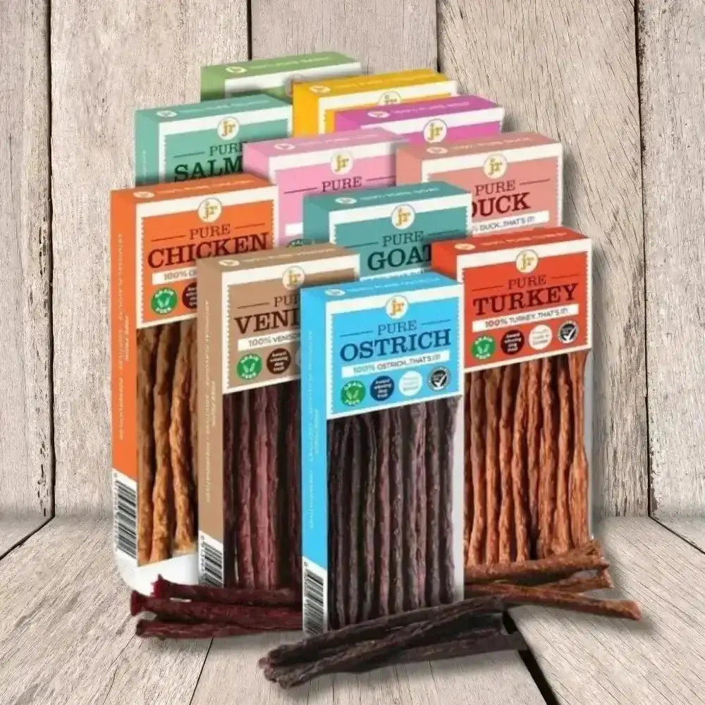 JR Pet Products Pure Sticks Variety Bundle: Grain-Free Dog Treats, 12 Packs