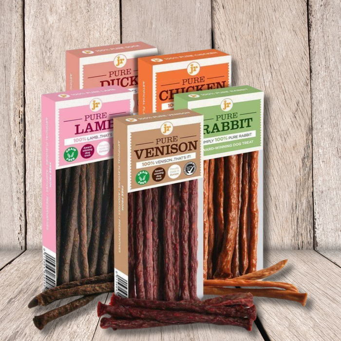 JR Pet Products Pure Sticks Variety (Duck Rabbit Venison Chicken & Lamb) - Natural Treats For Dogs