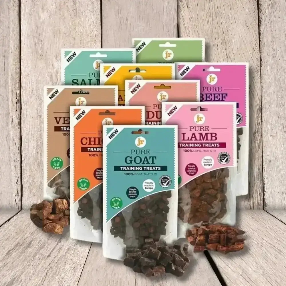 Pure training treats in colorful packaging from JR Pet Products, natural dog snacks