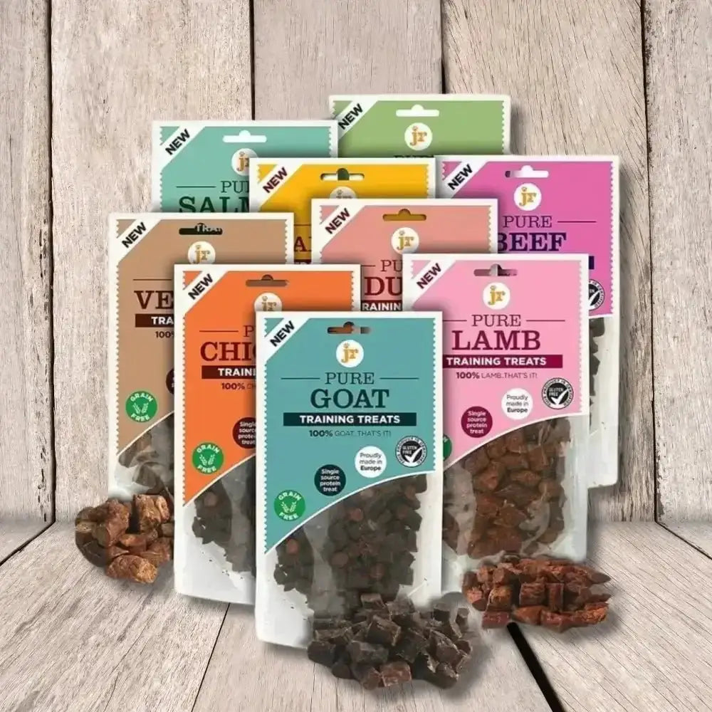 Pure training treats in colorful packaging from JR Pet Products, natural dog snacks
