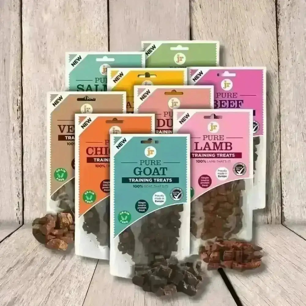 Pure training treats in colorful packaging from JR Pet Products, natural dog snacks