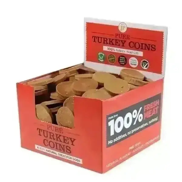 JR Pet Products Pure Turkey Coins Dog Treat Box with 100% Fresh Meat