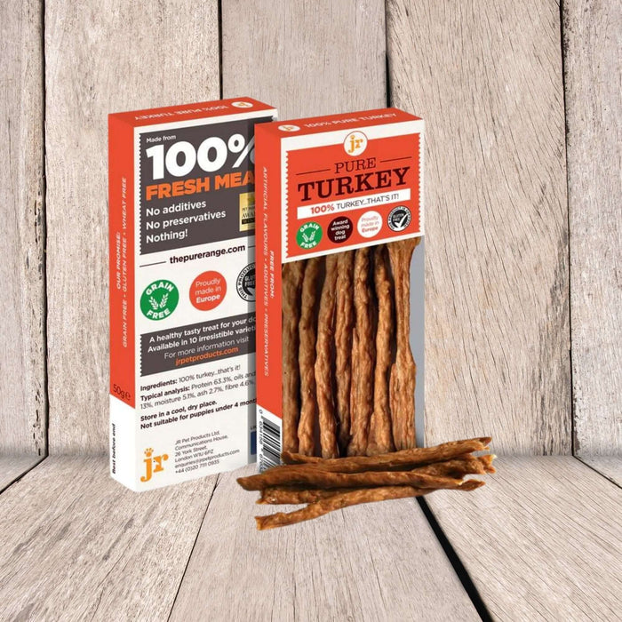 JR Pet Products Pure Turkey Sticks - Natural Dog Treats Available At The Pets Larder Natural Pet Shop.