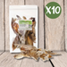 JR Pet Products Rabbit Ears with Hair Case of 10 - Natural Dog Chew