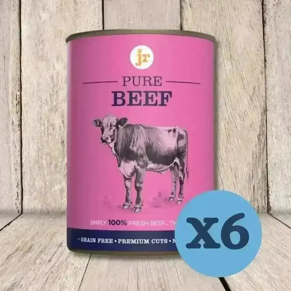 JR Pure Beef Topper 400g with pink can, cow illustration and pure beef text
