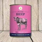 Pink JR Pure Beef Topper 400g Canister with Prime Cuts Cow Illustration