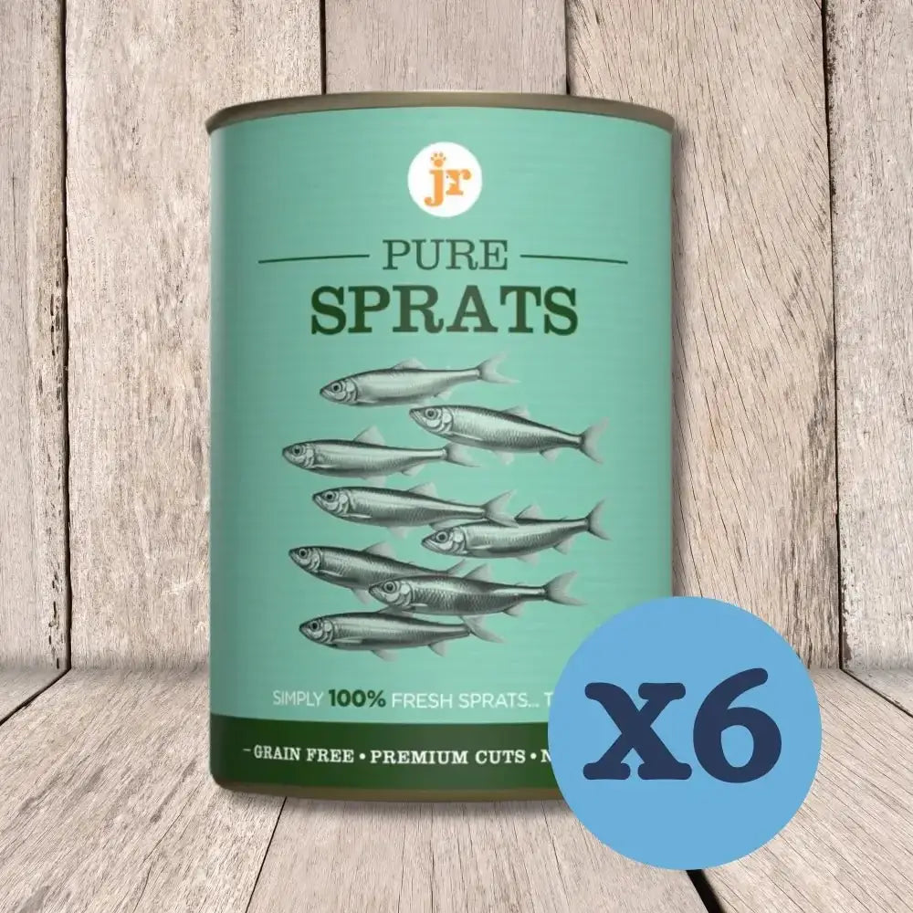 JR Pure Sprats Topper 400g can with green packaging