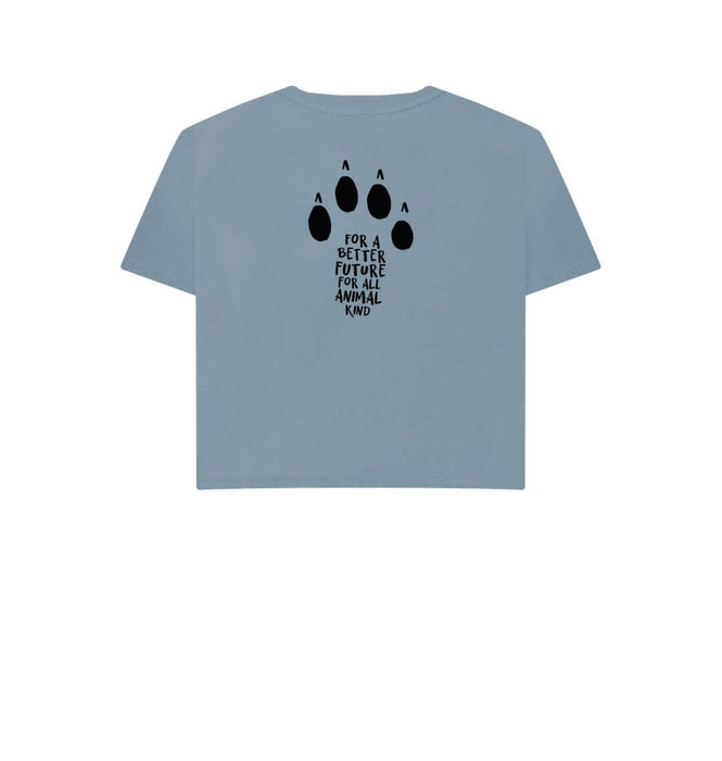 Certified Organic Cotton Boxy Tee Stone Blue T-shirt The Pets Larder Natural Pet Shop