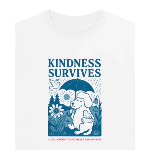 Kindness Survives – Blue Edition Certified Organic Cotton T-Shirt - Printed T-shirt