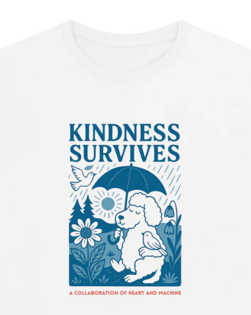Kindness Survives – Blue Edition Certified Organic Cotton T-Shirt - Printed T-shirt