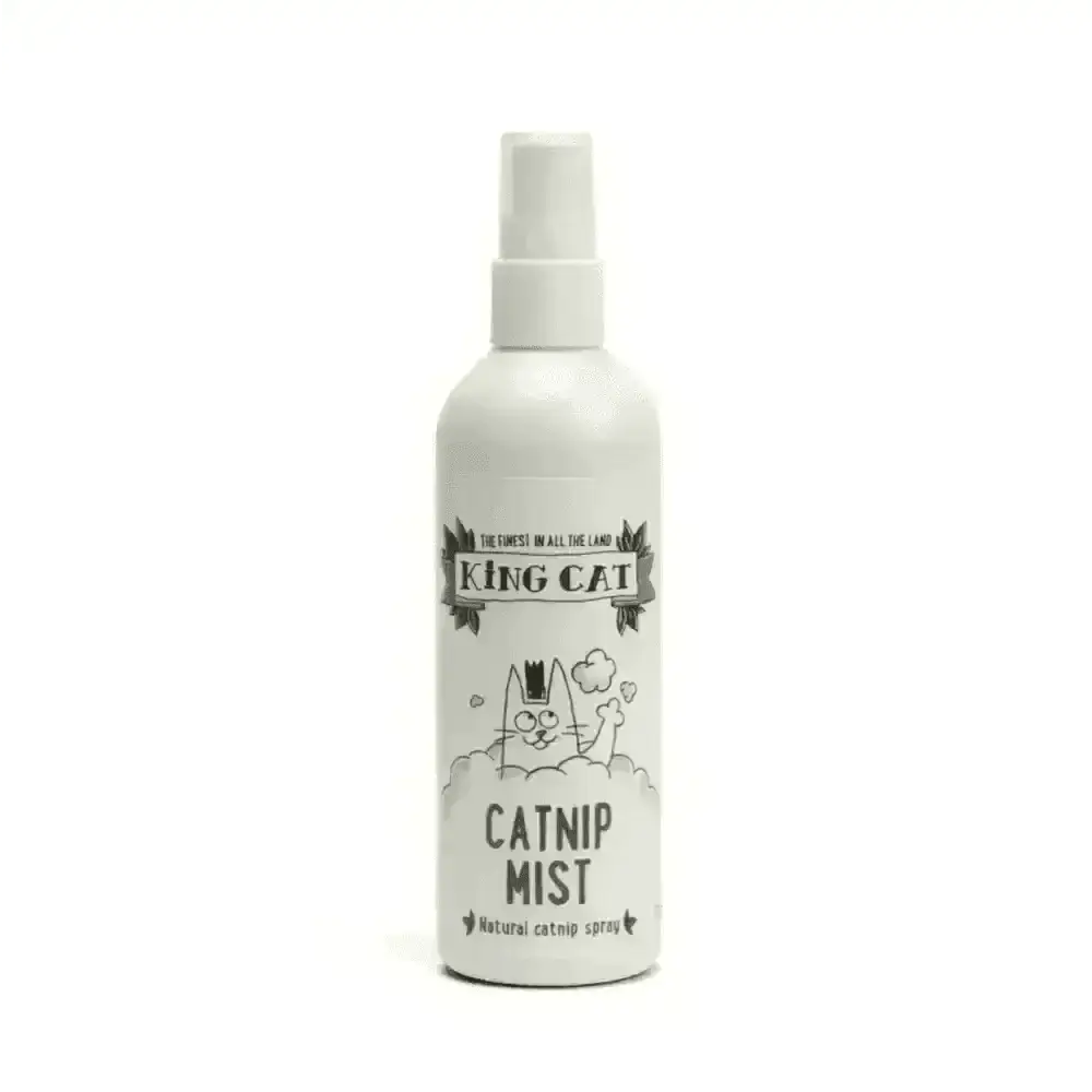 King Cat catnip mist spray bottle, 175ml cat toy made with top hat cat label
