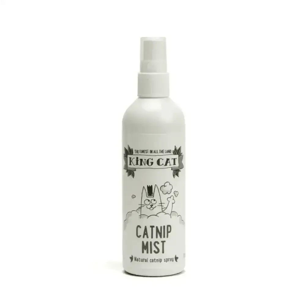 King Cat catnip mist spray bottle, 175ml cat toy made with top hat cat label