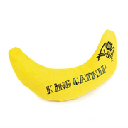 Yellow King Catnip Banana cat toy with crown design