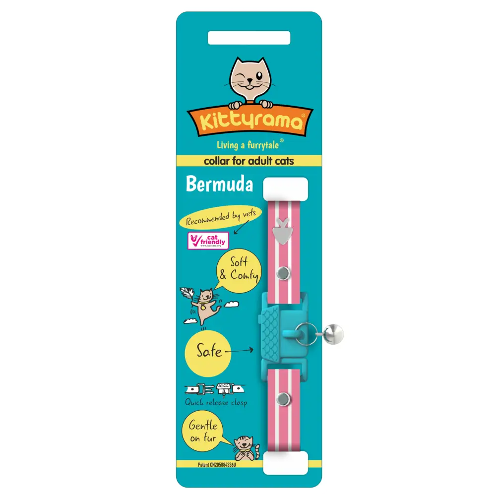 KITTYRAMA BERMUDA CAT COLLAR - Quick Release Breakaway Hypoallergenic - Cat Supplies