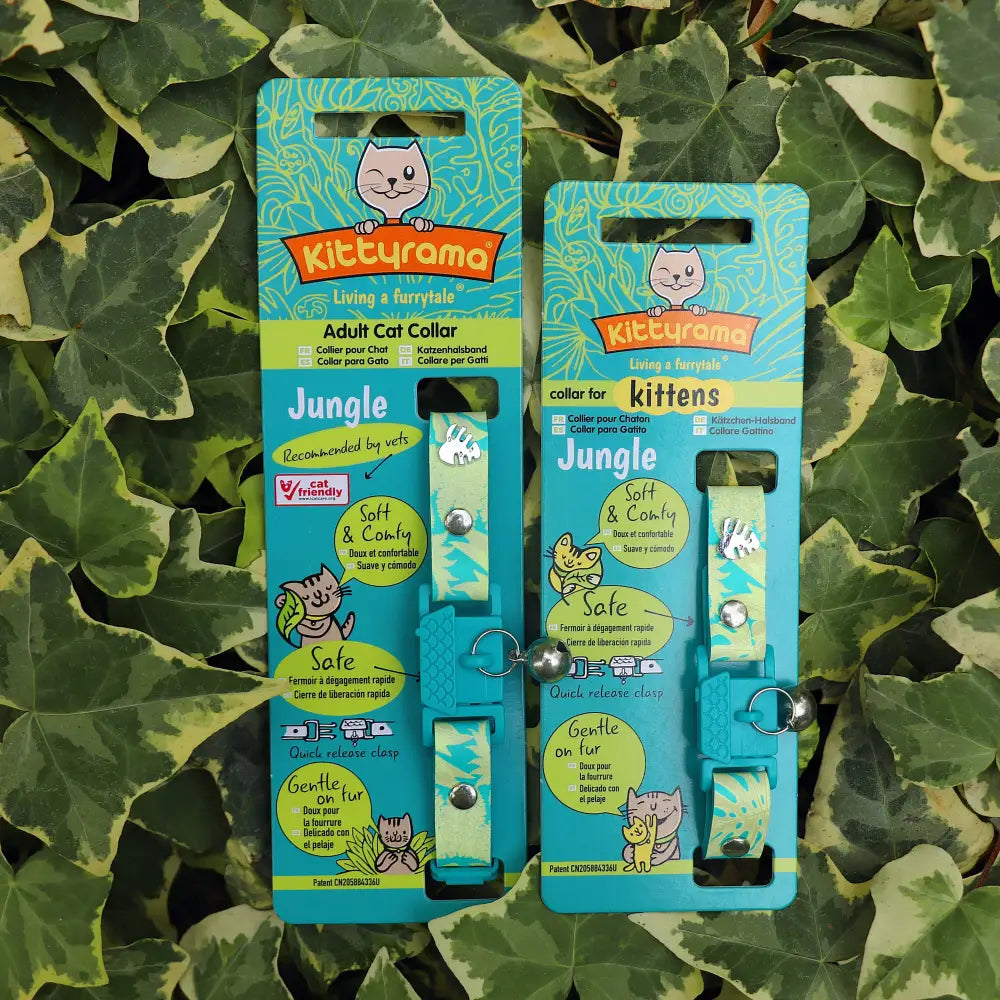 KITTYRAMA BOTANICALS JUNGLE CAT COLLAR - Quick Release Breakaway Hypoallergenic - Cat Supplies