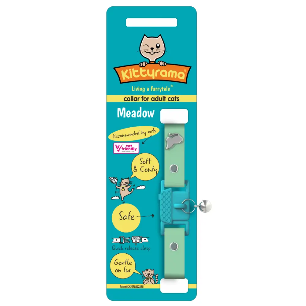 KITTYRAMA MEADOW CAT COLLAR - Quick Release Breakaway Hypoallergenic - Cat Supplies