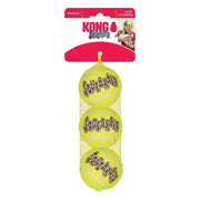 KONG Air Squeaker Tennis Ball in yellow with squeakair fetch toy design