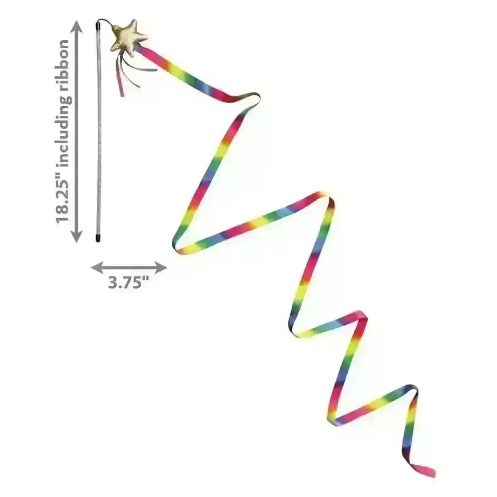 KONG Cat Stellar Teaser with chirping star ribbon wand