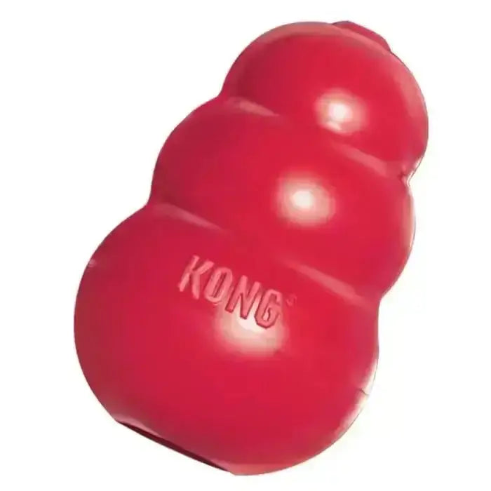KONG Classic Red rubber toy with textured surface and embossed brand