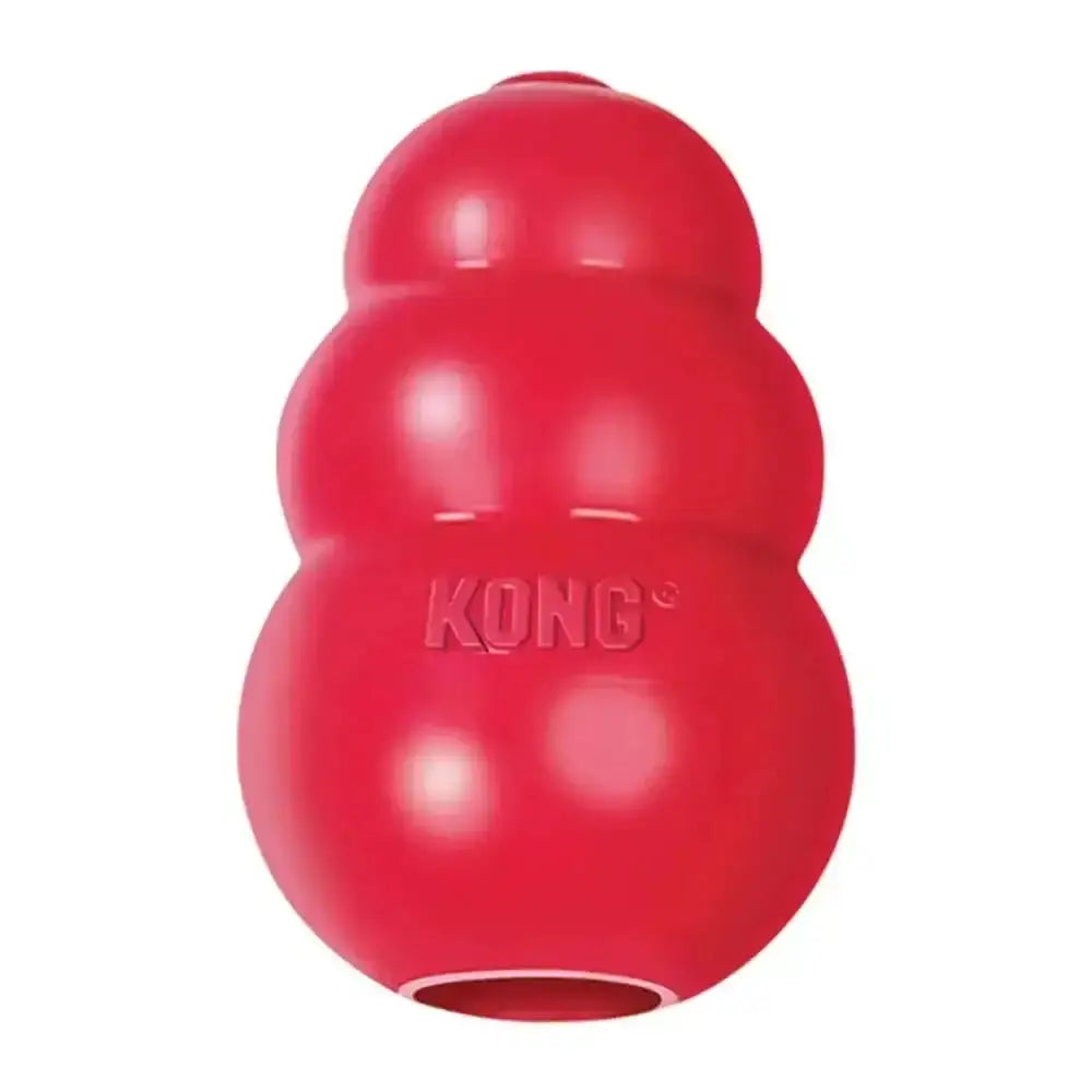 KONG Classic Red rubber toy with textured surface and bottom hole