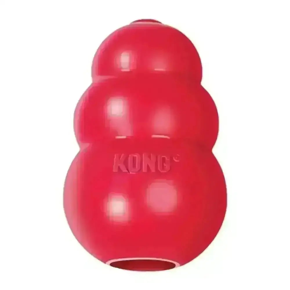 KONG Classic Red rubber toy with textured surface and bottom hole