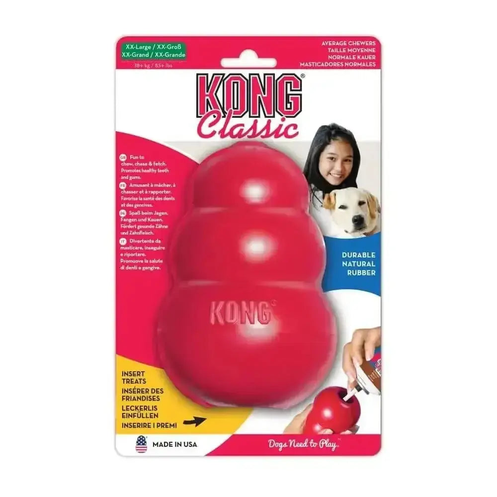 KONG Classic Red rubber dog toy with treat insert feature
