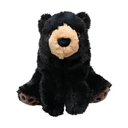 KONG Comfort Kiddos black bear plush with tan accents and removable squeaker