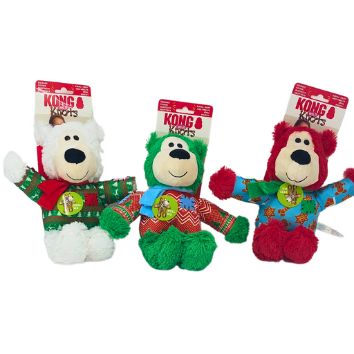 KONG Holiday Wild Knots Bear Assorted M/L - Dog Toys