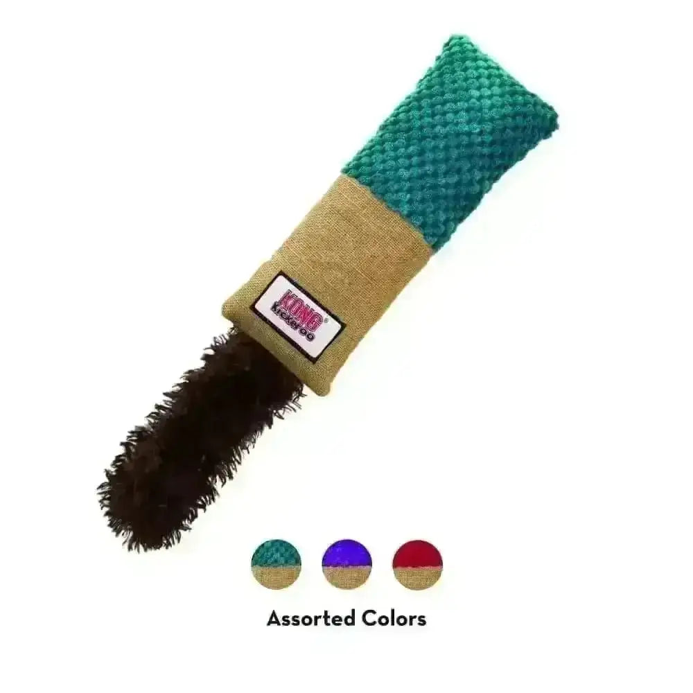 KONG Kickeroo Cuddler brown green dog toy with enticing burlap rope texture
