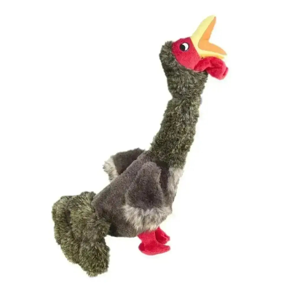 Plush KONG Shaker Honker Large Turkey toy with red beak and feet for natural chewing instincts