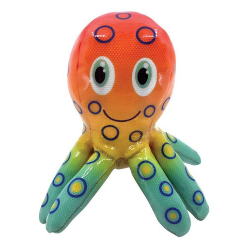 Colorful octopus toy with a white background