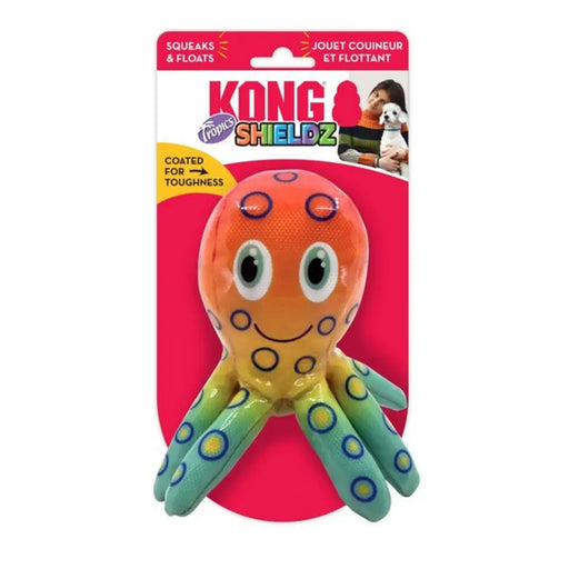 Kong Shieldz toy packaging with a colorful octopus-shaped toy on a white background