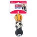 Dog toy with basketball, soccer ball, and pool ball design on a KONG Sport packaging.
