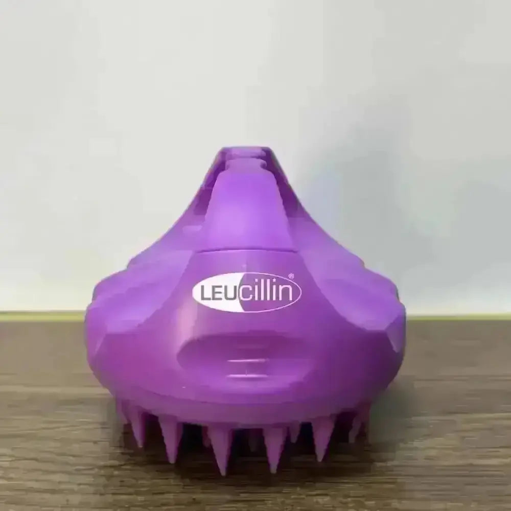 Purple Leucillin Silicone Brush: spiky hedgehog scalp massager