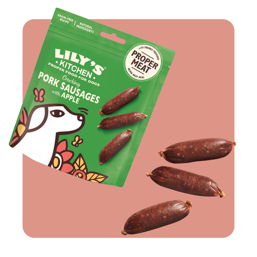 Lily’s Kitchen Dog Cracking Pork & Apple Sausages 70g - Natural Treats For Dogs