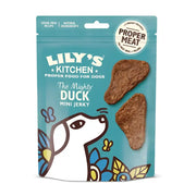Lilys Kitchen Mighty Duck Mini Jerky dog treats, gently oven baked