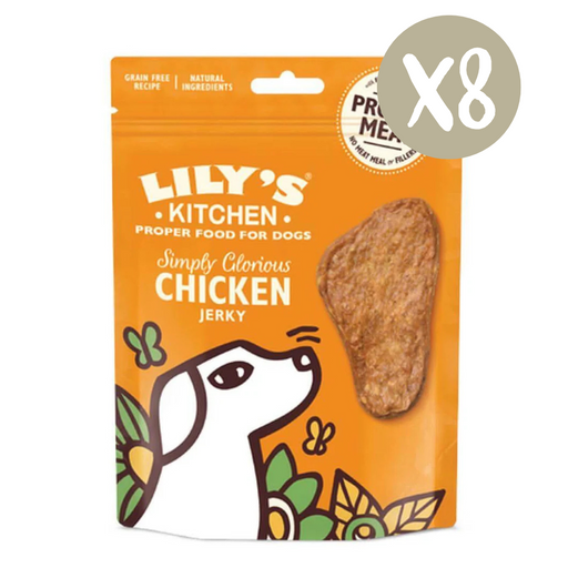 Lily’s Kitchen Simply Glorious Chicken Jerky - Box of 8 - Natural Treats For Dogs