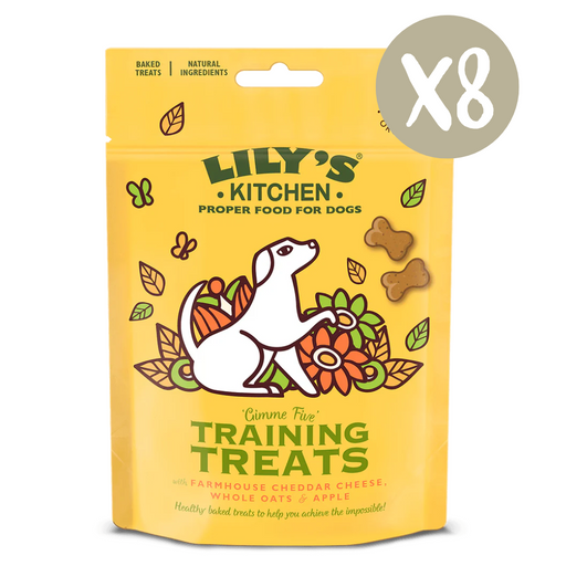 Lily’s Kitchen Training Treats with Cheese & Apple - Box of 8 - Natural Treats For Dogs