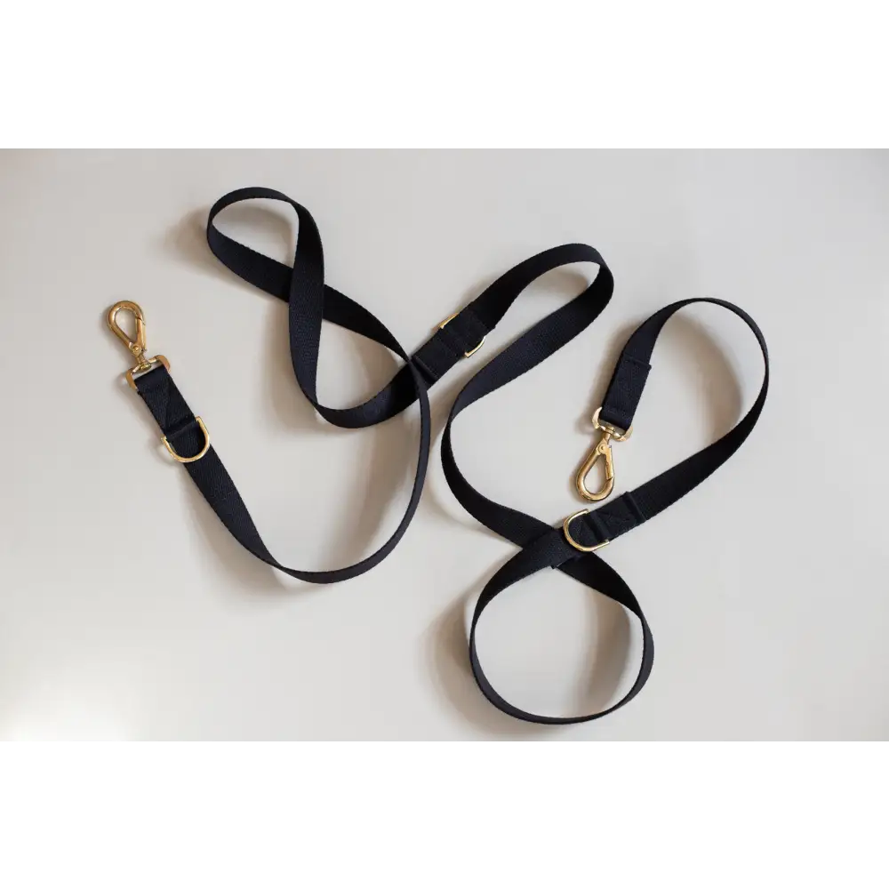 Long Cotton Multi Lead - Slim / Black - Pet Collars & Harnesses
