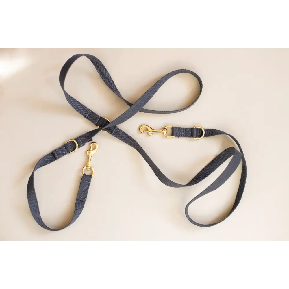 Long Cotton Multi Lead - Slim / Grey - Pet Collars & Harnesses
