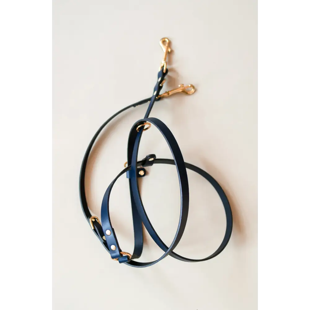 Long Leather Multi Lead - One-Size / Navy